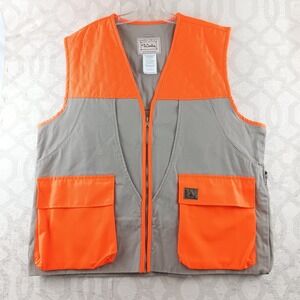 Walls Outdoors Hunting Vest XL Regular Mens Canvas Orange Gray Full Zip Pockets